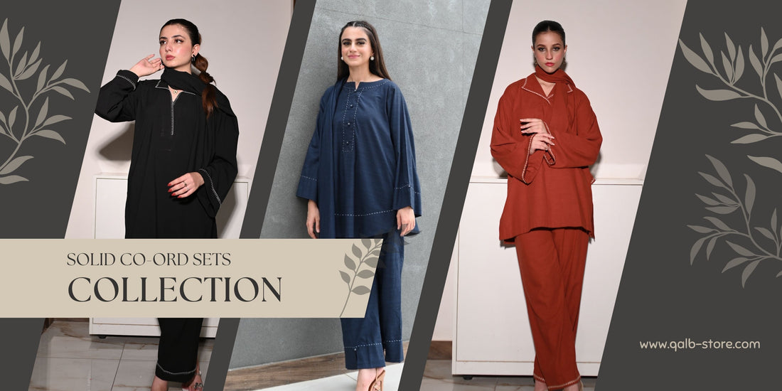Solid Co-Ord Sets for Women in Pakistan Modern Clothing | Qalb Store