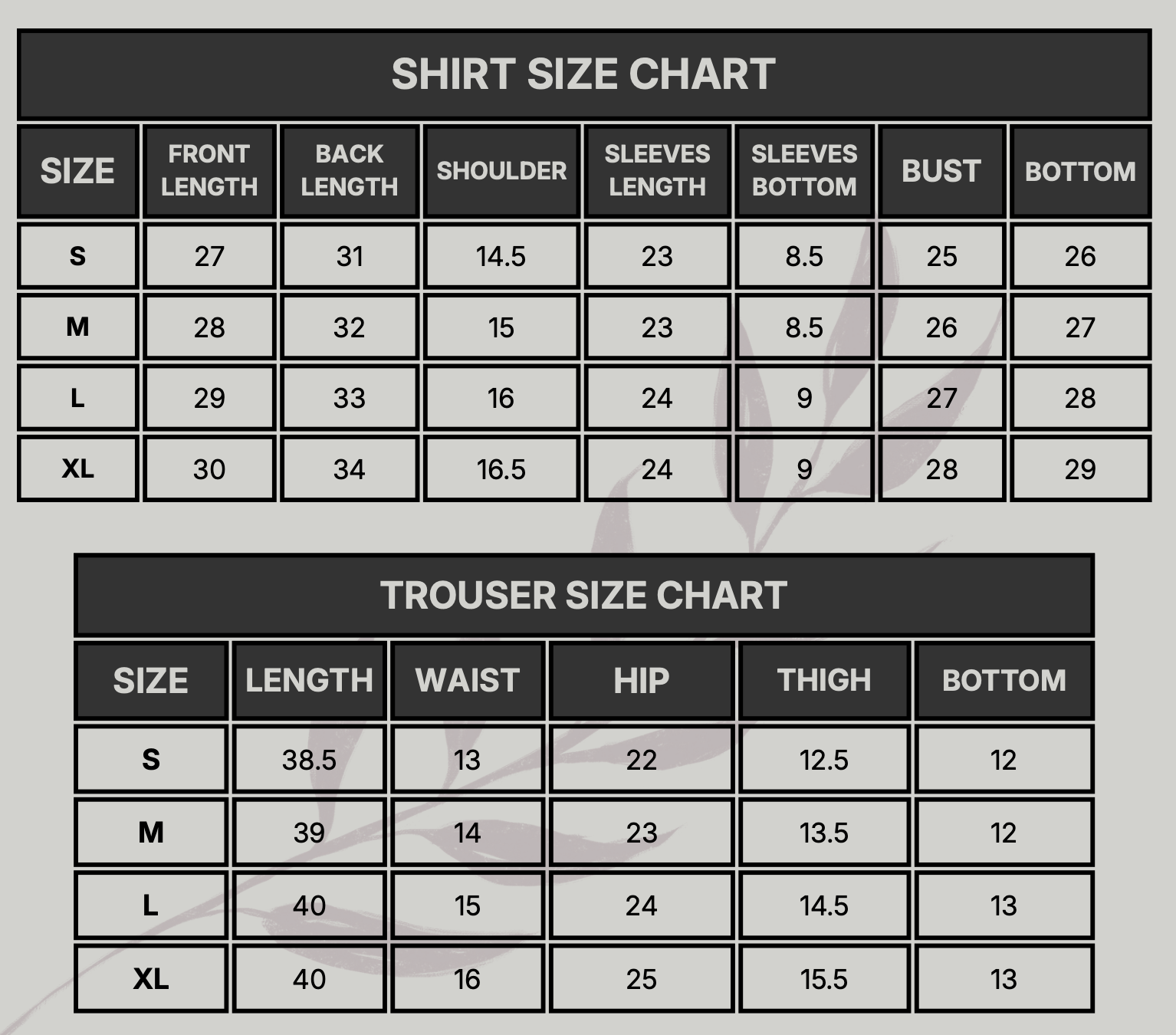 Cemile Size Chart